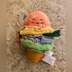 3 for $10- Melissa & Doug Ice Cream Take- Along Clip On Infant Toy Vibration Pul